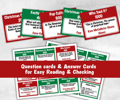 Holiday Jeopardy Quiz, Printable Holiday Trivia, Family Reunion Fun, Family Game Night, Coworkers Christmas, Holiday Activities for Kids-Christmas -TheHustlingCatLady-Party Games