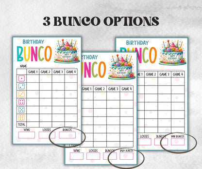 Happy Birthday Bunco, Birthday Party ideas, Printable Party Favors, Score Sheet, Ghost player, Tally Sheets, Birthday Gift, Family reunion- -TheHustlingCatLady-Party Games