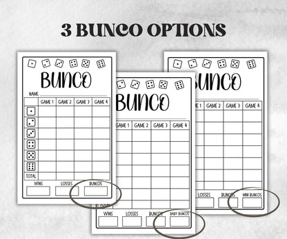 White and Black Bunco, Birthday Party ideas, Printable Party Favors, Score Sheet, Ghost player, Tally Sheets, Birthday Gift, Family reunion- -TheHustlingCatLady-Party Games
