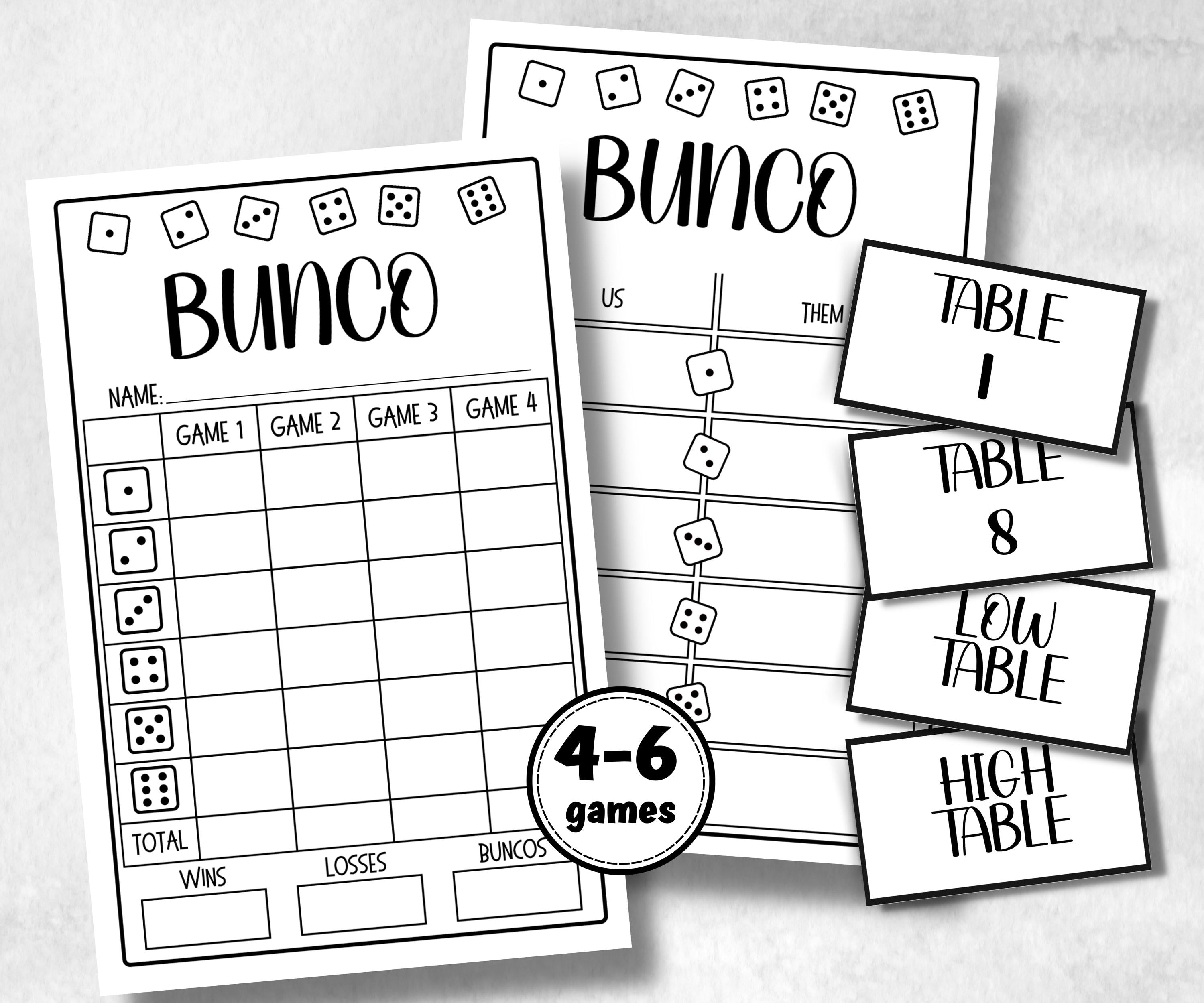 White and Black Bunco, Birthday Party ideas, Printable Party Favors, Score Sheet, Ghost player, Tally Sheets, Birthday Gift, Family reunion- -TheHustlingCatLady-Party Games