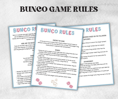 Pink and Blue Baby shower Bunco, Baby shower Party ideas, Printable Party Favors, Score Sheet, Ghost player, Tally Sheets, baby Shower Gift- -TheHustlingCatLady-Party Games