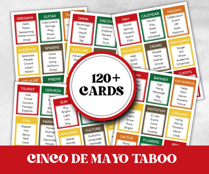 Cinco De Mayo Party Taboo Game, Mexican Kids and Adults Party, Mexican Fiesta Fun, Family Game Night, Summer Fiesta, BBQ party, Pool Party-Holidays -TheHustlingCatLady-Party Games