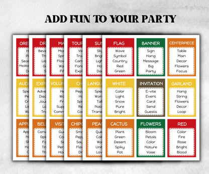 Cinco De Mayo Party Taboo Game, Mexican Kids and Adults Party, Mexican Fiesta Fun, Family Game Night, Summer Fiesta, BBQ party, Pool Party-Holidays -TheHustlingCatLady-Party Games