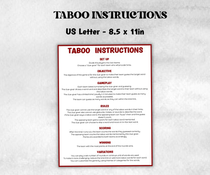 Kwanzaa Taboo Forbidden Game, African American Kids Adults Party, African xmas, religious tradition, Word Card Family Game Night, Kinara-Holidays -TheHustlingCatLady-Party Games