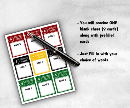 Kwanzaa 5 second Rule Game, African Kids Adults Party, Group religious traditiongame, Word Card Family Game Night, Kinara African Culture-Holidays -TheHustlingCatLady-Party Games