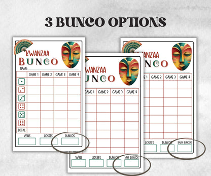 Kwanzaa Bunco Game, African Kids Adults Party, Group religious tradition game, Bunco Score Sheet, Tally cards, ghost player, Kinara Culture-Holidays -TheHustlingCatLady-Party Games