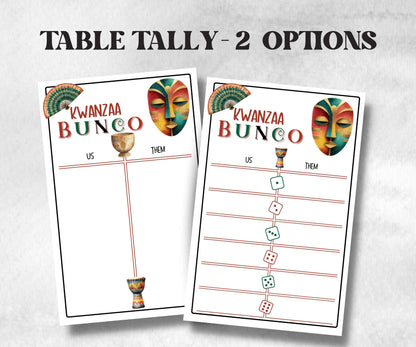 Kwanzaa Bunco Game, African Kids Adults Party, Group religious tradition game, Bunco Score Sheet, Tally cards, ghost player, Kinara Culture-Holidays -TheHustlingCatLady-Party Games