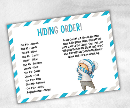 Wintertime Indoor Treasure Hunt, Winter Printable game, Holiday Party scavenger activity, For Kids teens, Icebreaker hunt, Teen Winter clue-Christmas -TheHustlingCatLady-Party Games