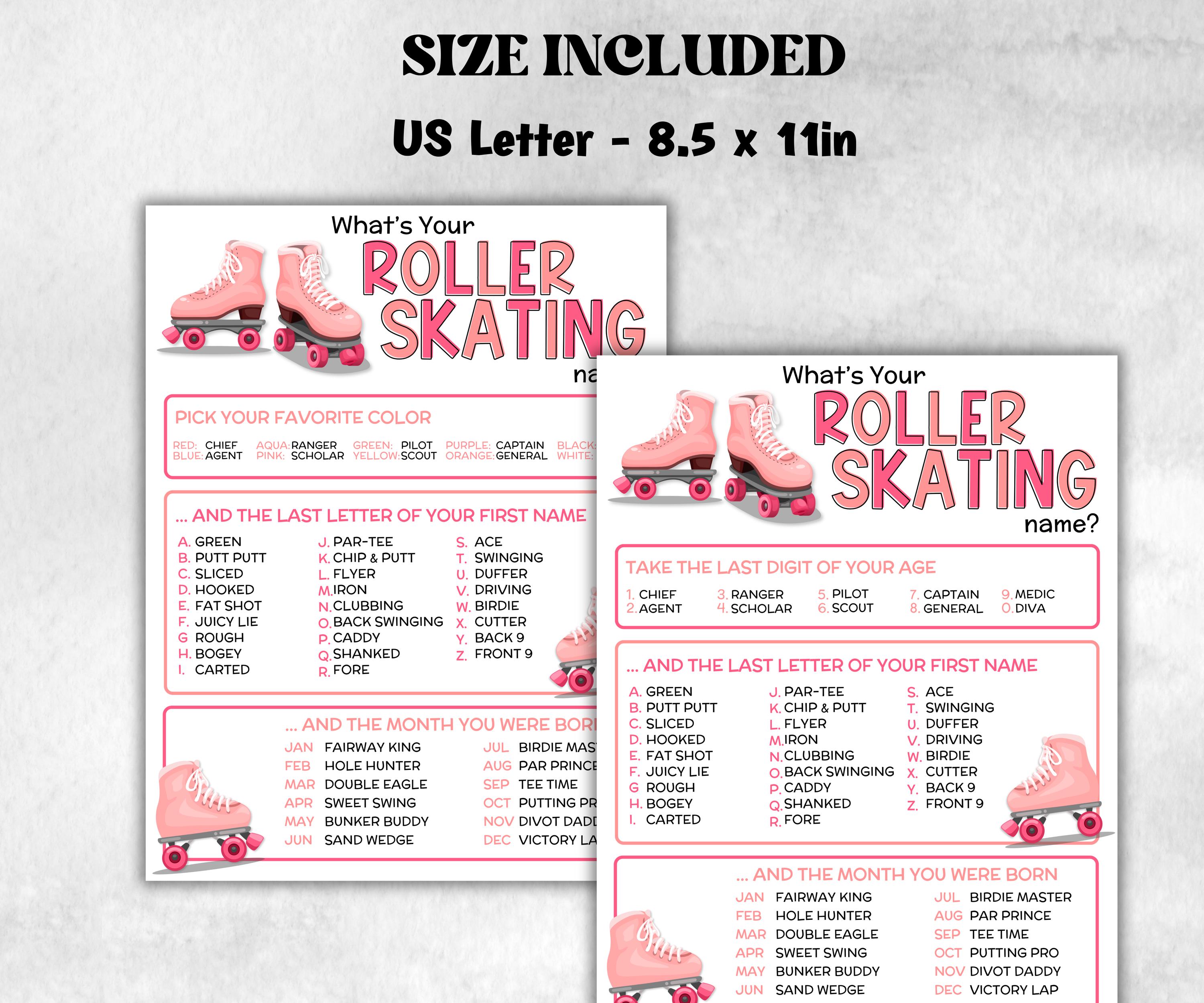 What is your roller skating name printable game, office party, daycare name, Name board sign, party decoration, Name tag, birthday nicknames-Holidays -TheHustlingCatLady-Stickers, Labels & Tags