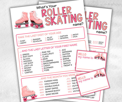What is your roller skating name printable game, office party, daycare name, Name board sign, party decoration, Name tag, birthday nicknames-Holidays -TheHustlingCatLady-Party Games