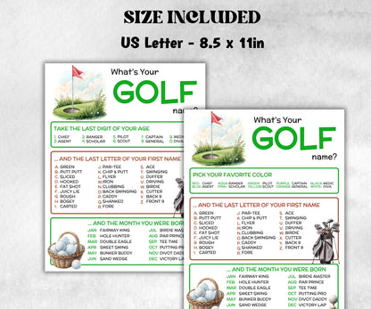 What is your Golf name printable game, office party, daycare name, Name board sign, party decoration, Name tag, birthday nicknames, sports-Holidays -TheHustlingCatLady-Stickers, Labels & Tags