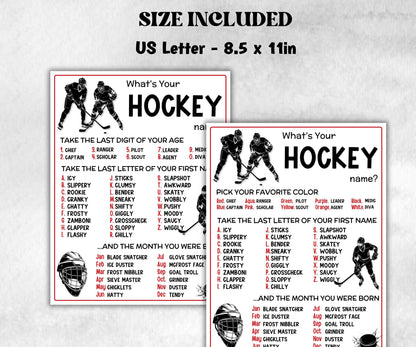 What is your Hockey name printable game, office party, daycare name, Name board sign, party decoration, Name tag, birthday nickname, sport-Holidays -TheHustlingCatLady-Stickers, Labels & Tags