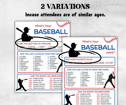 What is your Baseball name printable game, office party, daycare name, Name board sign, party decoration, Name tag, birthday nickname, sport-Holidays -TheHustlingCatLady-Stickers, Labels & Tags