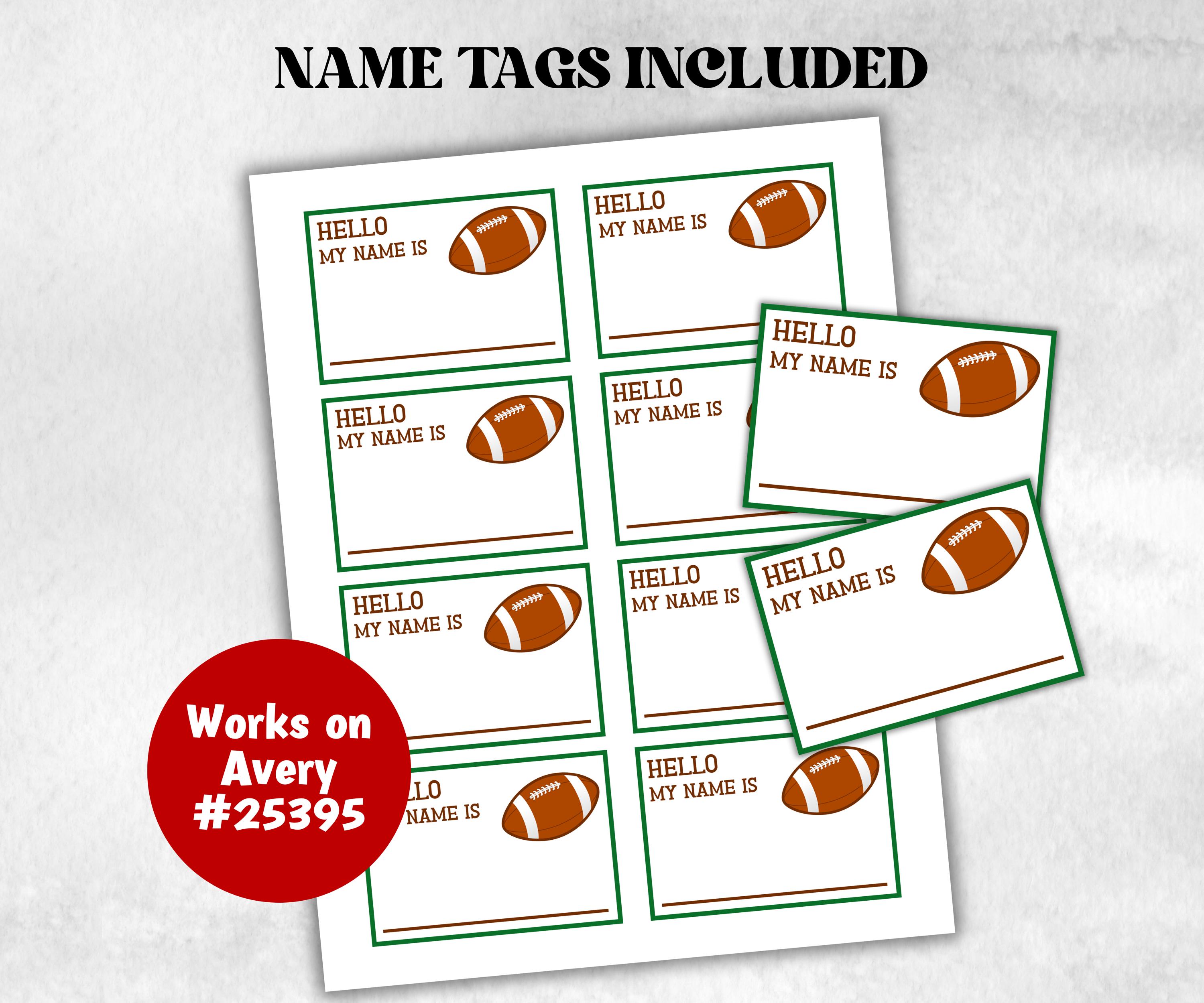 What is your Football name printable game, office party, daycare name, Name board sign, party decoration, Name tag, birthday nickname, sport-Holidays -TheHustlingCatLady-Stickers, Labels & Tags