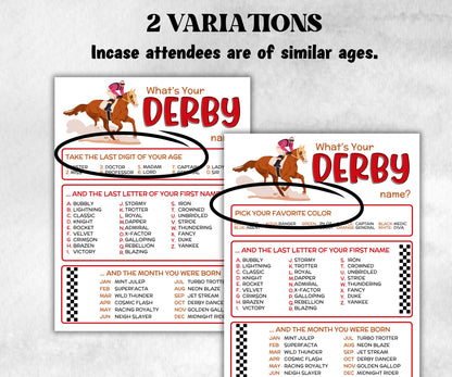 What is your Derby name printable game, office party, daycare name, Name board sign, party decoration, Name tag, birthday nickname, sport-Holidays -TheHustlingCatLady-Stickers, Labels & Tags