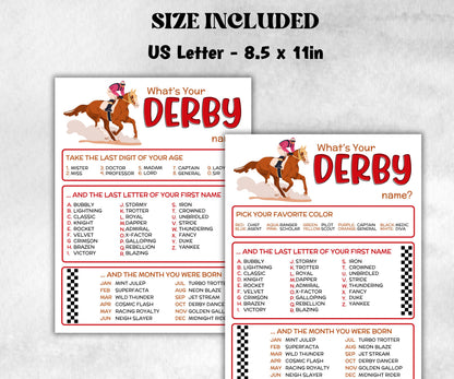 What is your Derby name printable game, office party, daycare name, Name board sign, party decoration, Name tag, birthday nickname, sport-Holidays -TheHustlingCatLady-Stickers, Labels & Tags