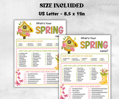 What is your Spring name printable game, office party, daycare name, Name board sign, party decoration, Name tag, birthday nickname, summer-Holidays -TheHustlingCatLady-Stickers, Labels & Tags