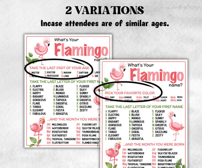 What is your Flamingo name printable game, office party, daycare, Name board sign, party decoration, Name tag, birthday nickname, summer-Holidays -TheHustlingCatLady-Stickers, Labels & Tags