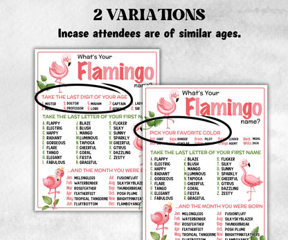 What is your Flamingo name printable game, office party, daycare, Name board sign, party decoration, Name tag, birthday nickname, summer-Holidays -TheHustlingCatLady-Stickers, Labels & Tags