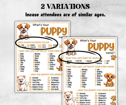 What is your Puppy name printable game, office party, daycare, Name board sign, party decoration, Name tag, birthday nickname, summer game-Holidays -TheHustlingCatLady-Stickers, Labels & Tags