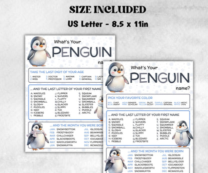 What is your Penuin name printable game, office party, daycare, Name board sign, party decoration, Name tag, birthday nickname, Winter games-Holidays -TheHustlingCatLady-Stickers, Labels & Tags