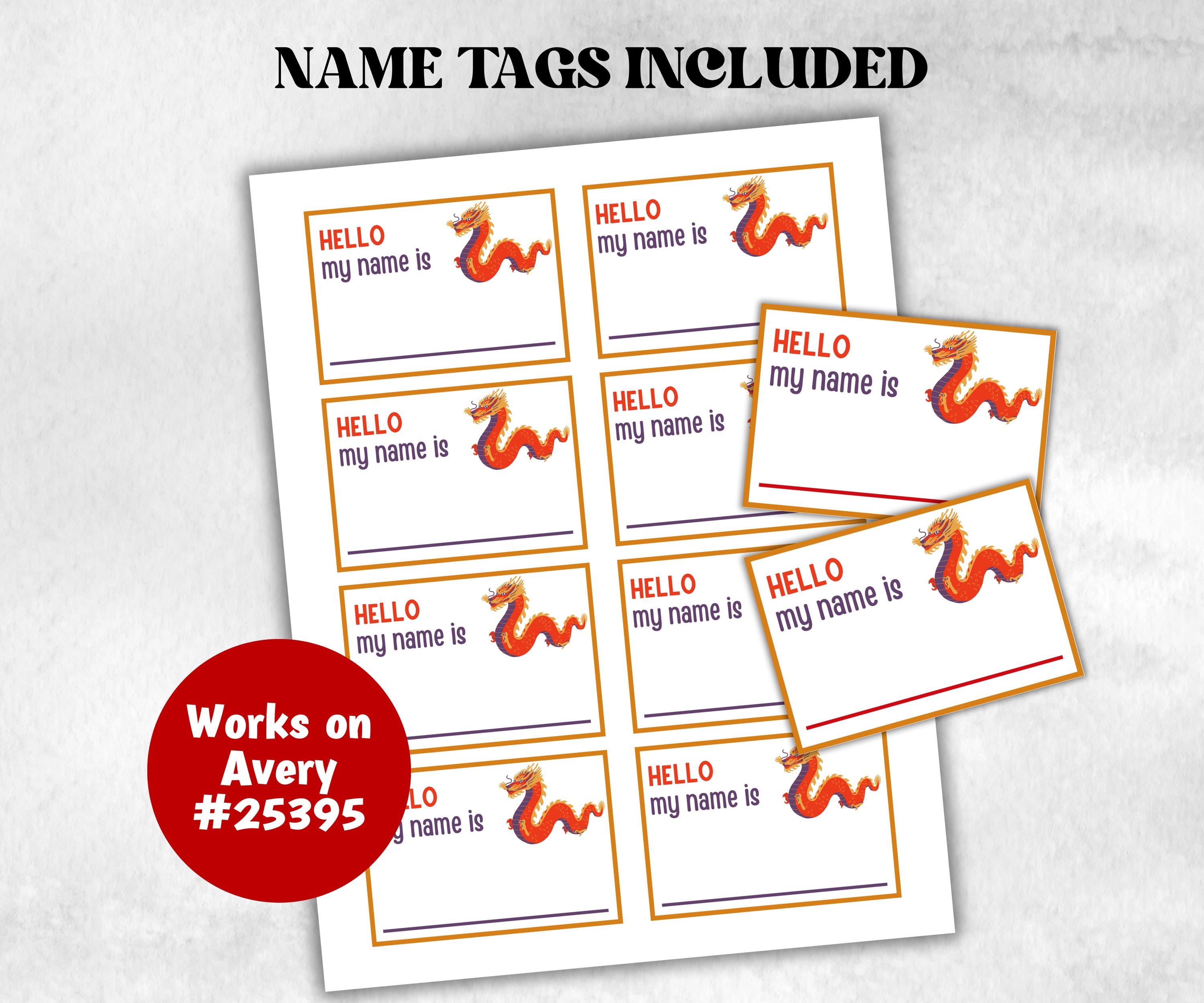 What is your Dragon name printable game, office party, daycare, Name board sign, party decoration, Name tag, birthday nickname, CNY game-Holidays -TheHustlingCatLady-Stickers, Labels & Tags