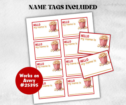 What is your Popcorn name printable game, office party, daycare, Name board sign, party decoration, Name tag, birthday nickname, summer fun-Holidays -TheHustlingCatLady-Stickers, Labels & Tags
