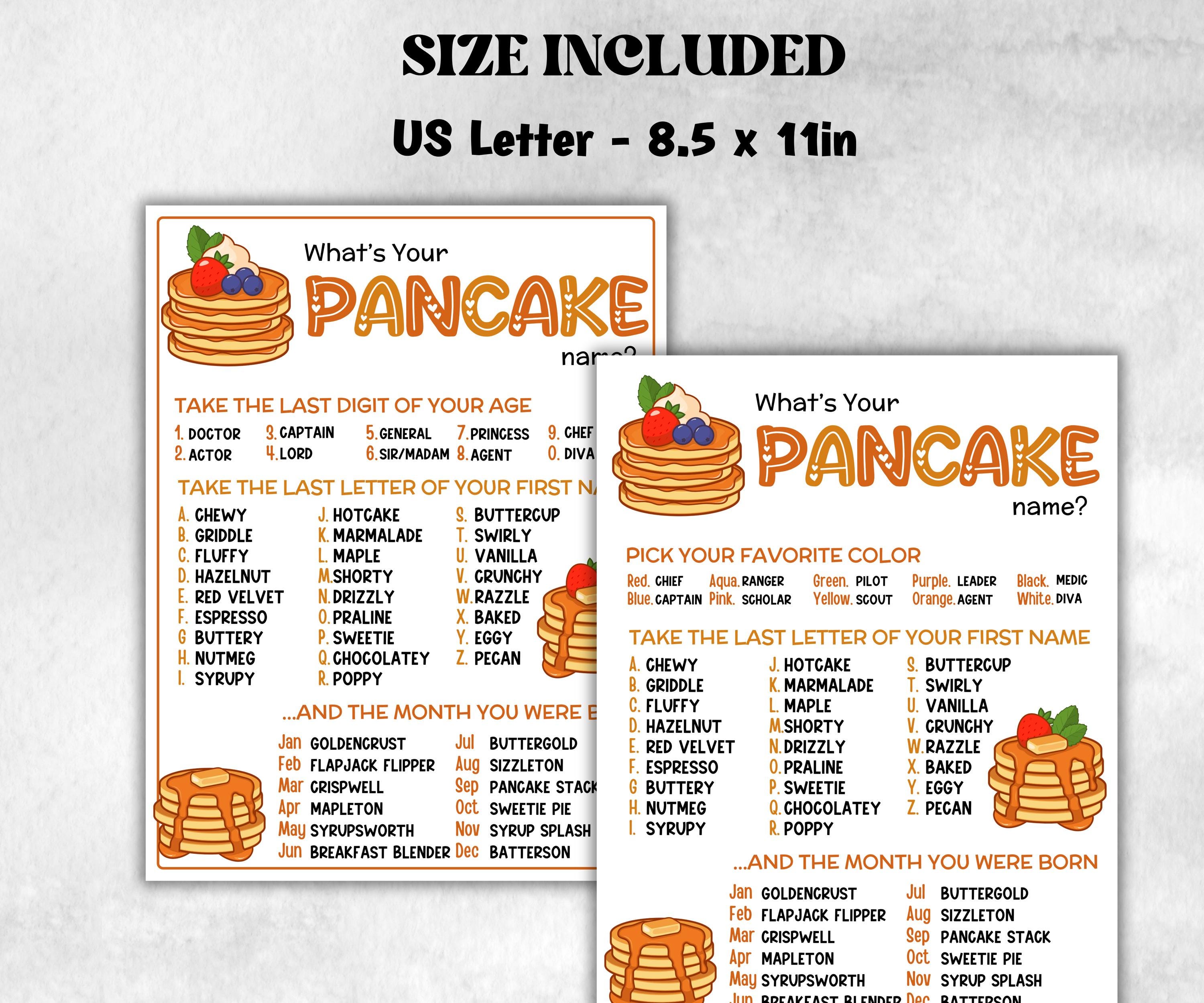 What is your Pancake name printable game, office party, daycare, Name board sign, party decoration, Name tag, birthday nickname, summer fun-Holidays -TheHustlingCatLady-Stickers, Labels & Tags