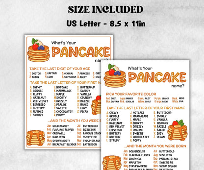 What is your Pancake name printable game, office party, daycare, Name board sign, party decoration, Name tag, birthday nickname, summer fun-Holidays -TheHustlingCatLady-Stickers, Labels & Tags