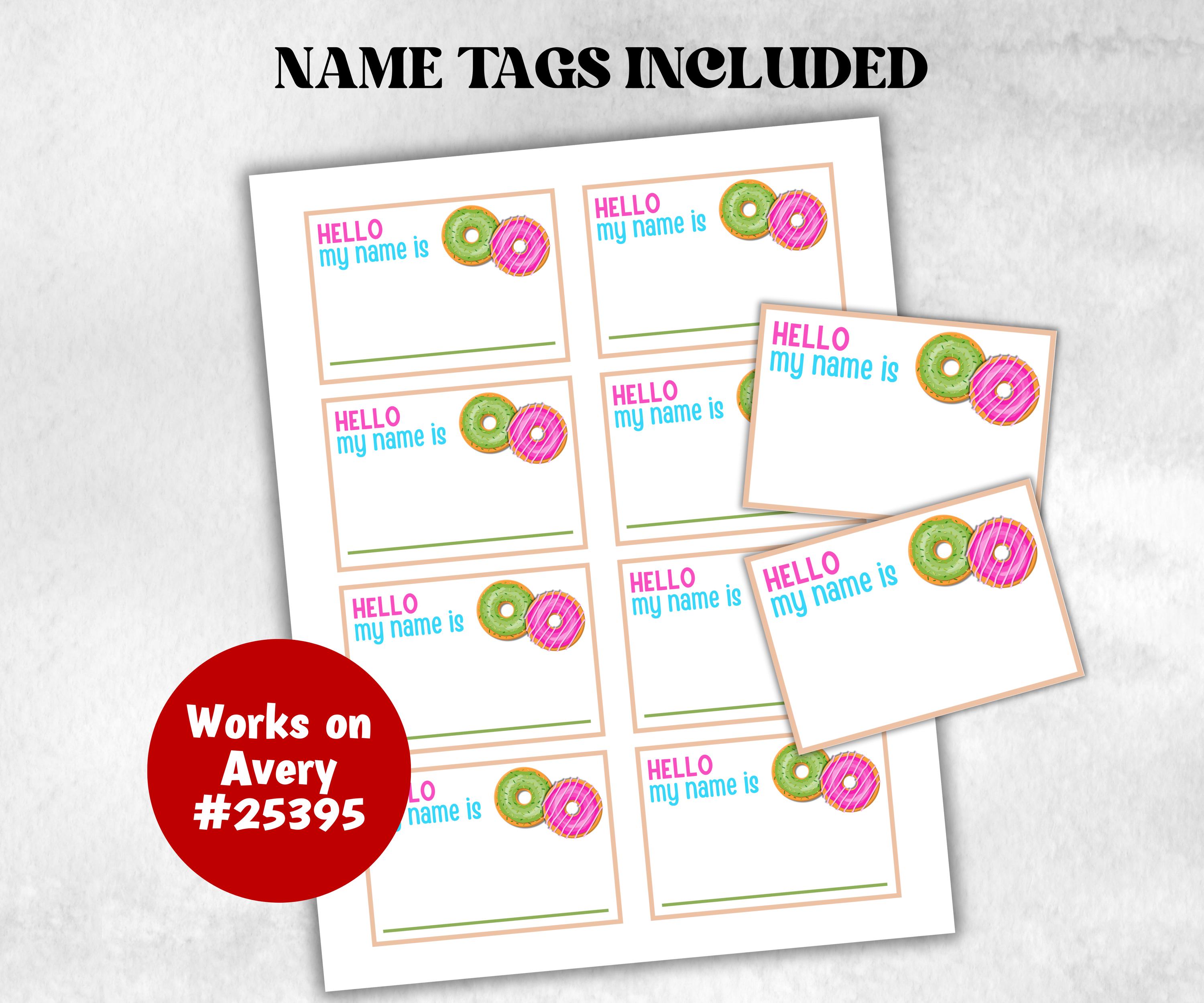 What is your Donut name printable game, office party, daycare, Name board sign, party decoration, Name tag, birthday nickname, summer game-Holidays -TheHustlingCatLady-Stickers, Labels & Tags