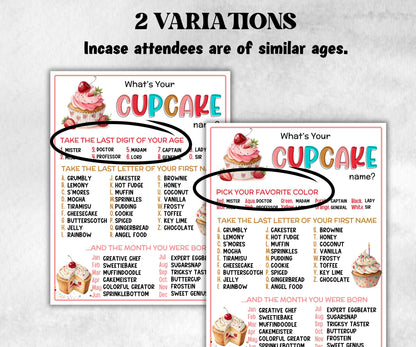 What is your Cupcake name printable game, office party, daycare, Name board sign, party decoration, Name tag, birthday nickname, summer fun-Holidays -TheHustlingCatLady-Stickers, Labels & Tags