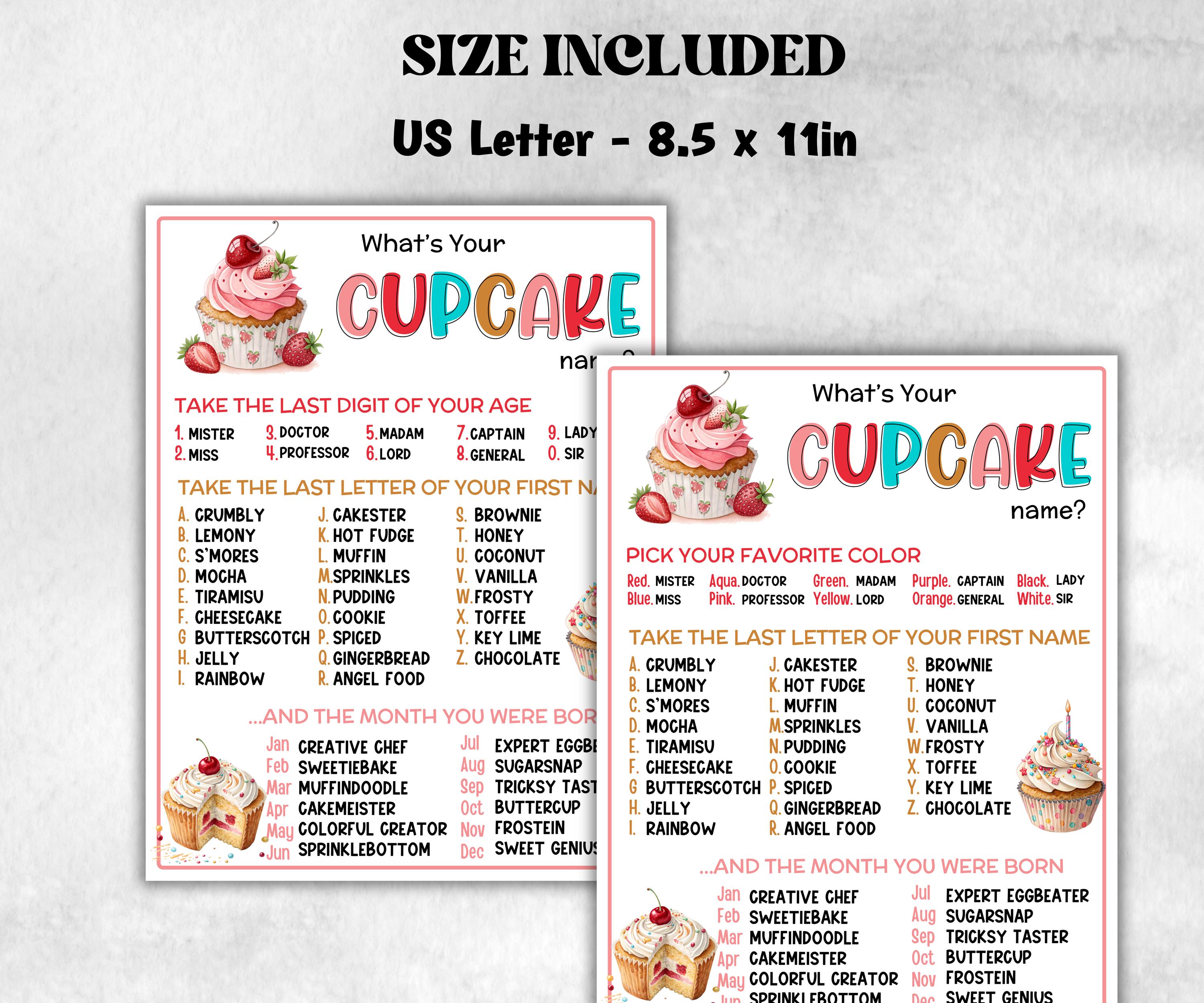 What is your Cupcake name printable game, office party, daycare, Name board sign, party decoration, Name tag, birthday nickname, summer fun-Holidays -TheHustlingCatLady-Stickers, Labels & Tags