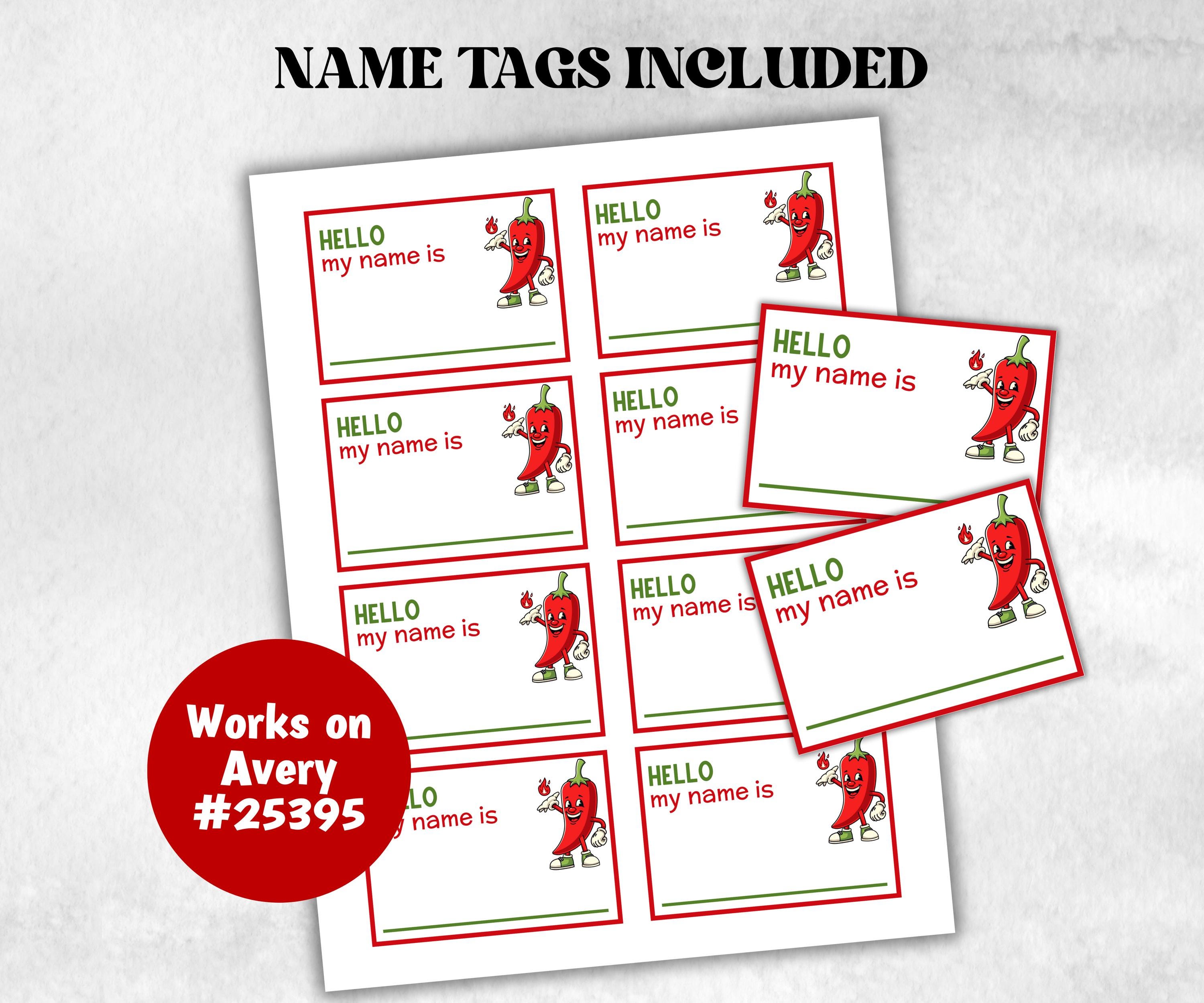 What is your chili name printable game, office party, daycare, Name board sign, party decoration, Name tag, birthday nickname, summer fiesta-Holidays -TheHustlingCatLady-Stickers, Labels & Tags