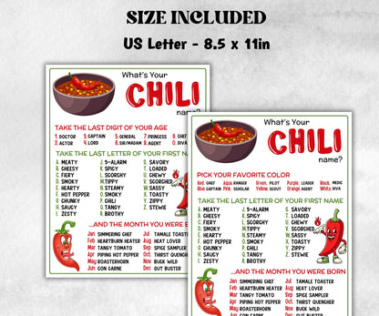 What is your chili name printable game, office party, daycare, Name board sign, party decoration, Name tag, birthday nickname, summer fiesta-Holidays -TheHustlingCatLady-Stickers, Labels & Tags