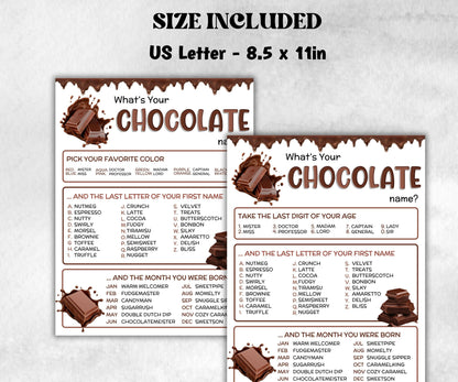 What is your Chocolate name printable game, office party, daycare, Name board sign, party decoration, Name tag, birthday nickname, summer-Holidays -TheHustlingCatLady-Stickers, Labels & Tags