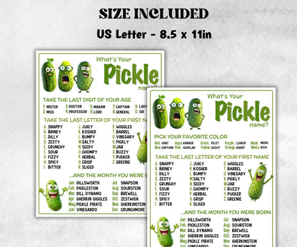 What is your Pickle name printable game, office party, daycare, Name board sign, party decoration, Name tag, birthday nickname, summer fun-Holidays -TheHustlingCatLady-Stickers, Labels & Tags
