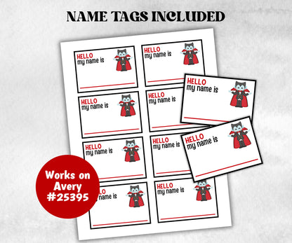 What is your Vampire name printable game, office party, daycare halloween, Name board sign, party decoration, Name tag, birthday nickname-Halloween Printables -TheHustlingCatLady-Party Games