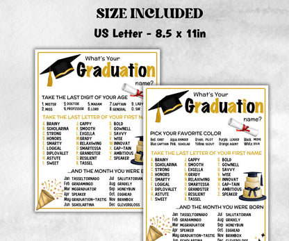 What is your Graduation name printable game, office party, daycare Name board sign, party decoration, Name tag, birthday nickname, Class of-Holidays -TheHustlingCatLady-Party Games