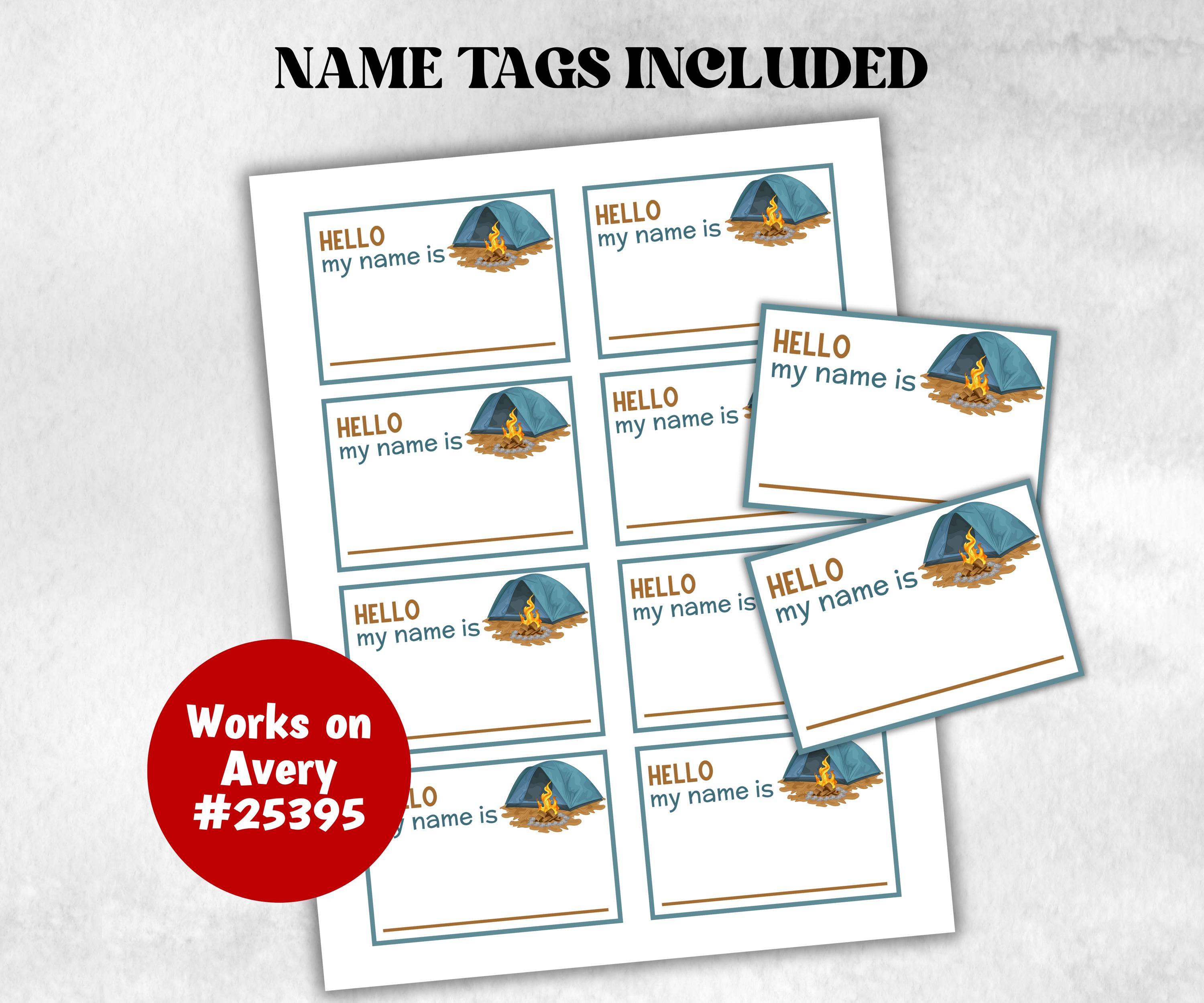 What is your Camping name printable game, office party, daycare Name board sign, party decoration, Name tag, birthday nickname, summer camp-Holidays -TheHustlingCatLady-Party Games