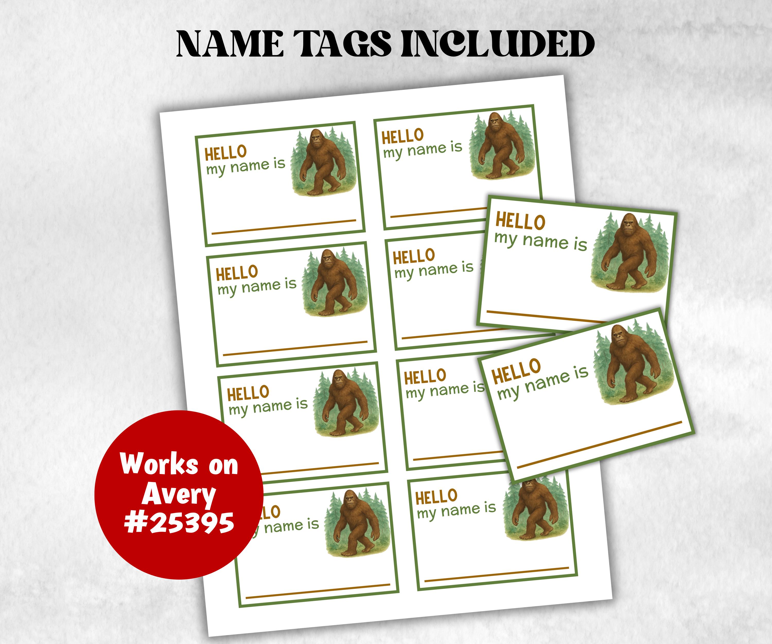 What is your Big Foot name, office party, daycare Name board sign, party decoration, Name tag, birthday nickname, summer winter forest games-Holidays -TheHustlingCatLady-Party Games