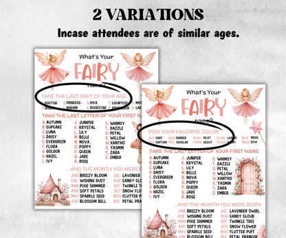 What is your Fairy name game, office party, daycare Name board sign, party decoration, Name tag, birthday nickname, Summer dreamy fairy game-Holidays -TheHustlingCatLady-Party Games