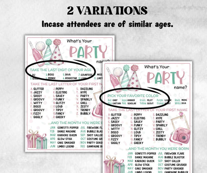 What is your Party name game, office party, daycare Name board sign, party decoration, Name tag, birthday nickname, Birthday New Year Party-Holidays -TheHustlingCatLady-Party Games