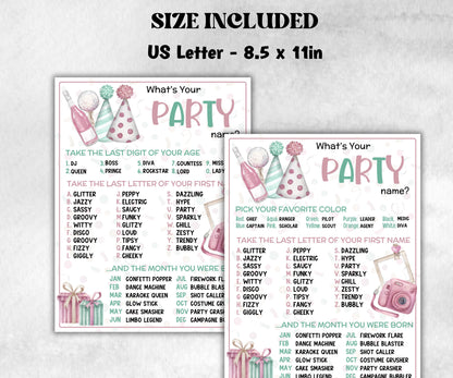 What is your Party name game, office party, daycare Name board sign, party decoration, Name tag, birthday nickname, Birthday New Year Party-Holidays -TheHustlingCatLady-Party Games