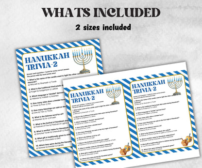 Hanukkah Trivia Challenge, Fun Family Activities, Holiday Quiz, Festive Party Supplies, Holiday Quiz, Trivia Party Fun, Holiday Fun, Festive-Sports Printables -TheHustlingCatLady-Party Games