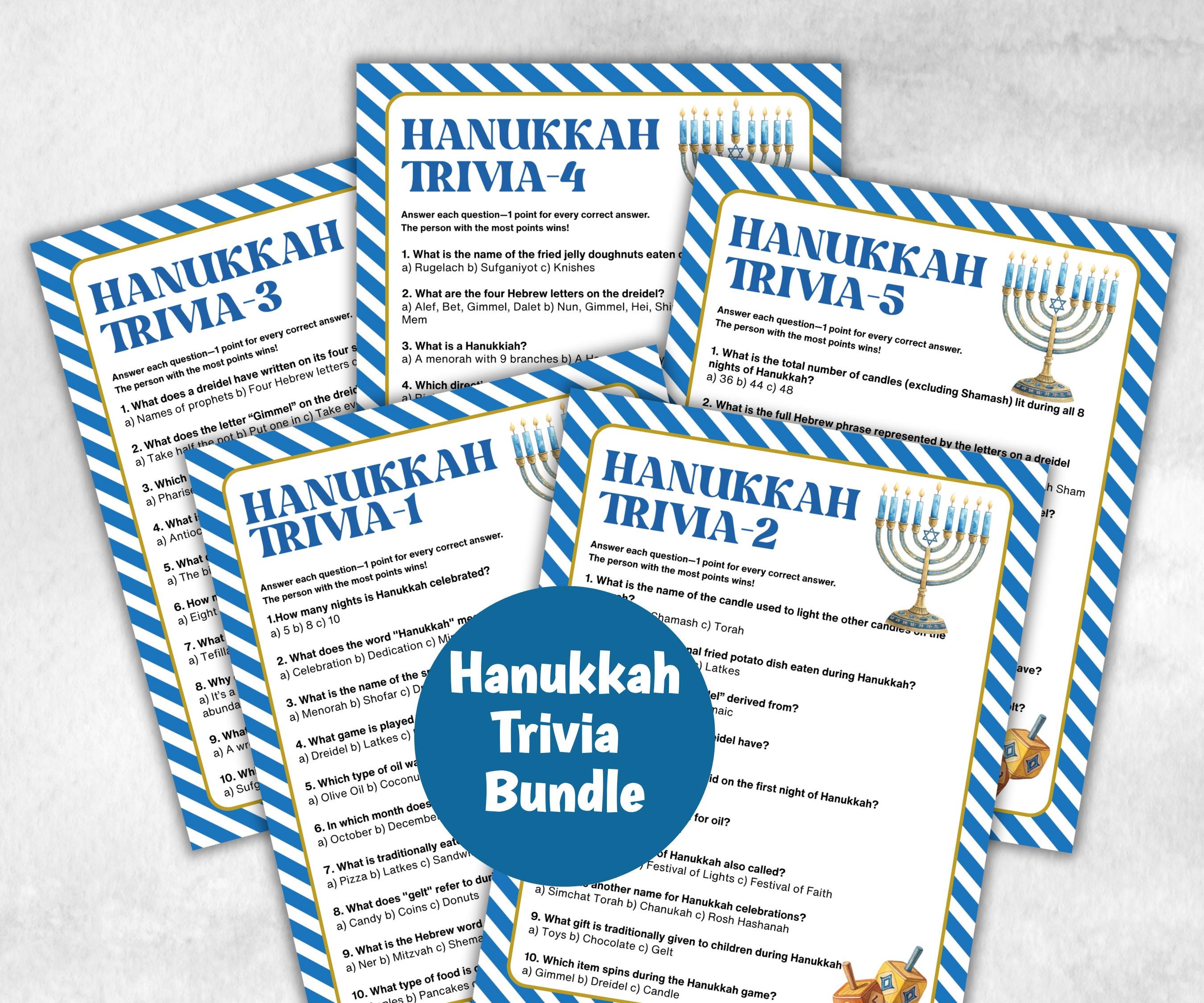 Hanukkah Holiday Trivia Game Bundle, Fun Family Activity, Holiday Quiz, Festive Party Supplies, Trivia Challenge Quiz, Holiday Fun, Festive-Sports Printables -TheHustlingCatLady-Party Games