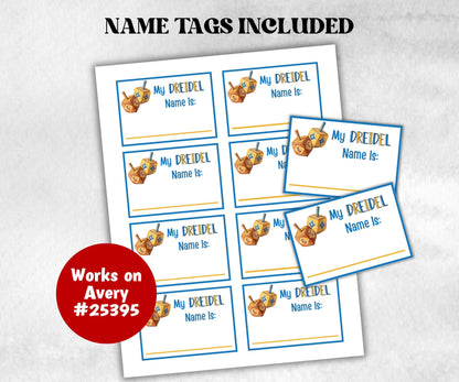 Whats your dreidel name, Chanukah creative printable, engaging Menorah game, party fun, personalized Hanukkah game, unique party activity-Sports Printables -TheHustlingCatLady-Party Games
