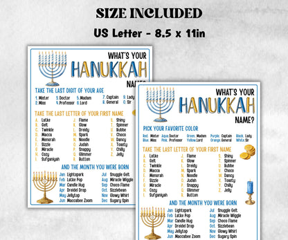 Whats Your Hanukkah Name, Personalized Holiday Fun game, Unique Gifts, Name Generator, Festive Decor, creative printable, unique party game-Sports Printables -TheHustlingCatLady-Party Games