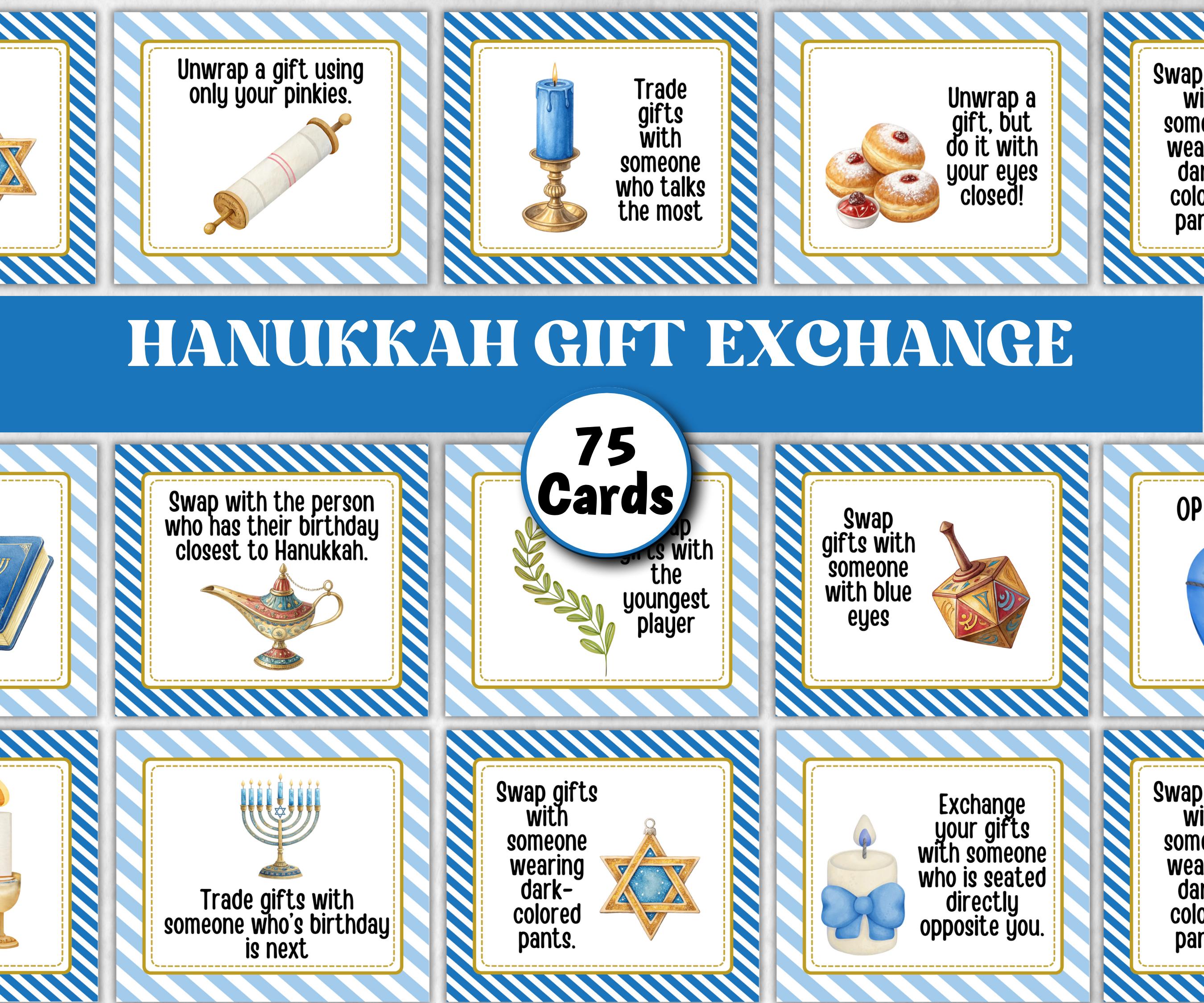 Hanukkah Gift exchange cards, Unique Holiday Celebration, Family Fun, Group Gift Game, Present Exchange, Church Gift Swap, Gift Exchange-Sports Printables -TheHustlingCatLady-Party Games