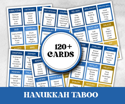 Hanukkah Taboo, Don't Say, Forbidden Words, Hanukkah Printable, Classroom Group Game, Jewish Forbidden Words, fishbowl game, Family Chanukah-Sports Printables -TheHustlingCatLady-Party Games