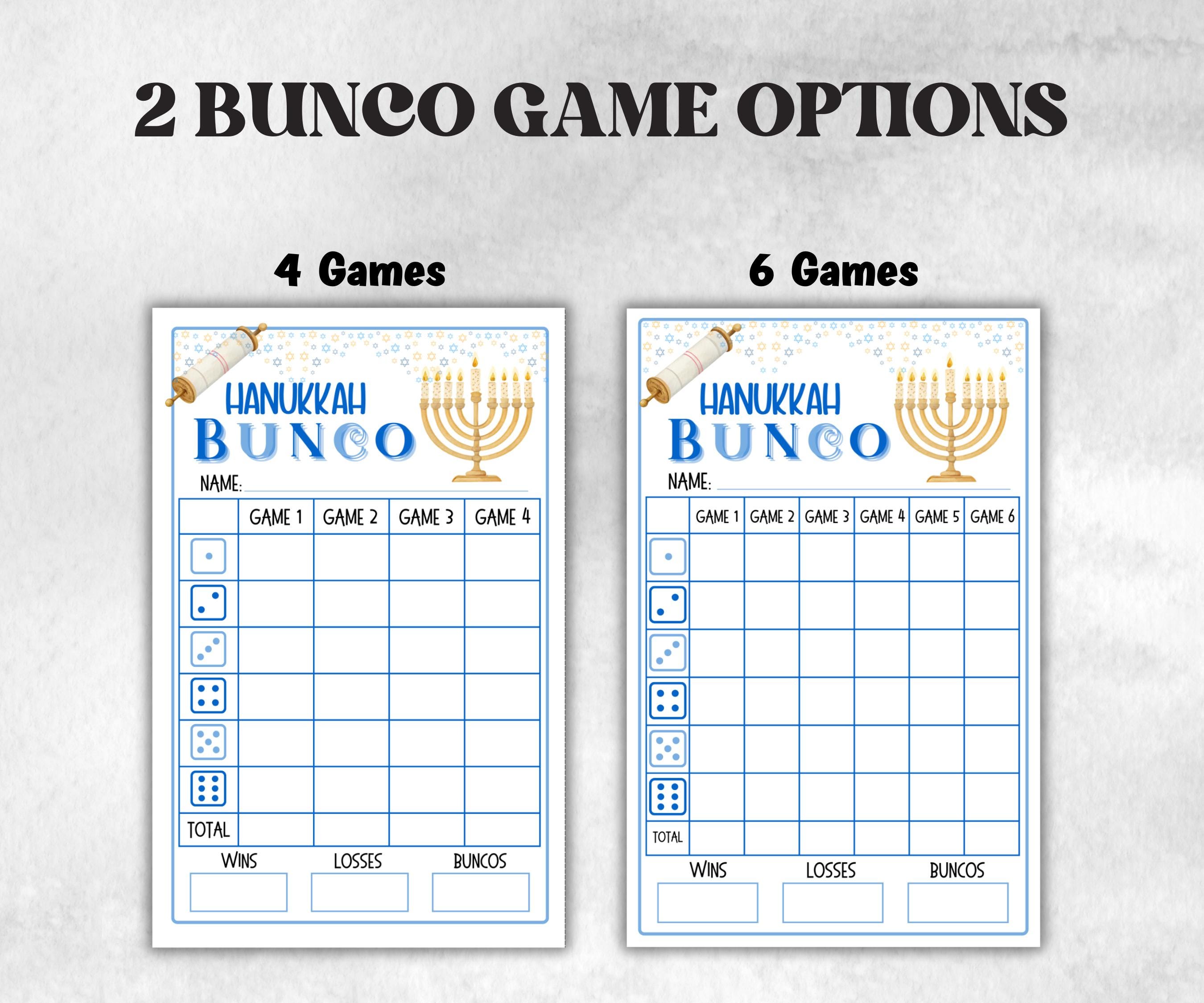 Bunco Night, Printable Hanukkah Bunco Score Sheet, Hanukkah Bunco Invitation, Bunco Game, Tally Sheet, bunco score cards, jewish bunco night-Sports Printables -TheHustlingCatLady-Party Games
